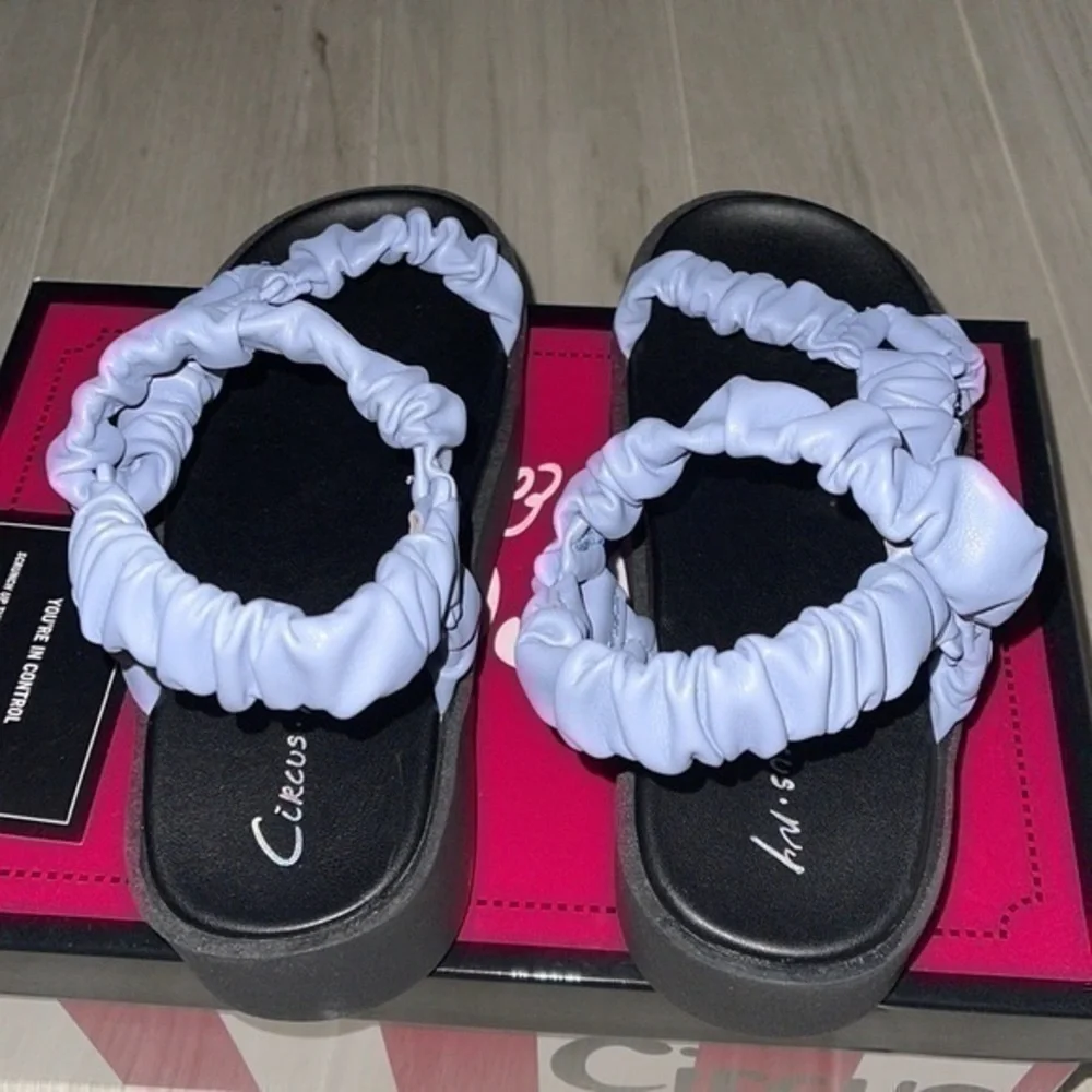 Sam Edelman Ruched Strap Sandal Light Blue